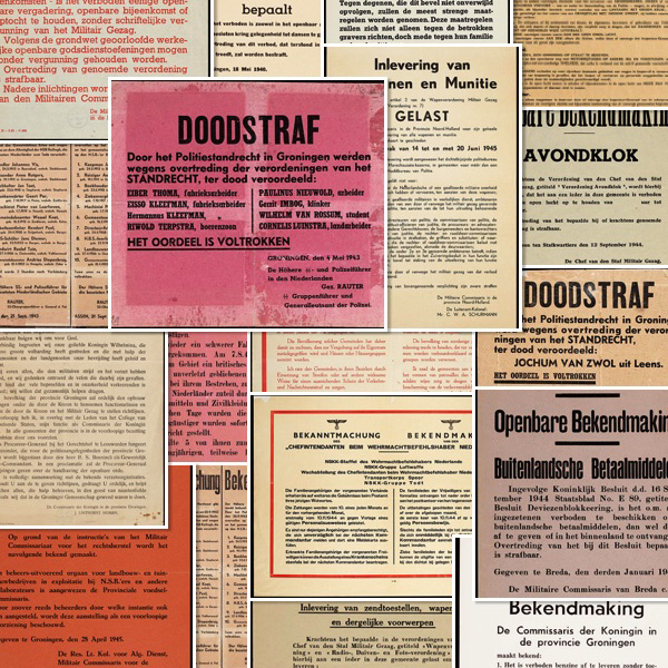 Diverse bekendmakingen uit de periode 1940-1946